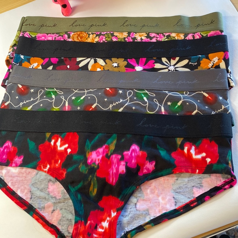 Bundle NWT VS Pink Logo Hipsters Large
